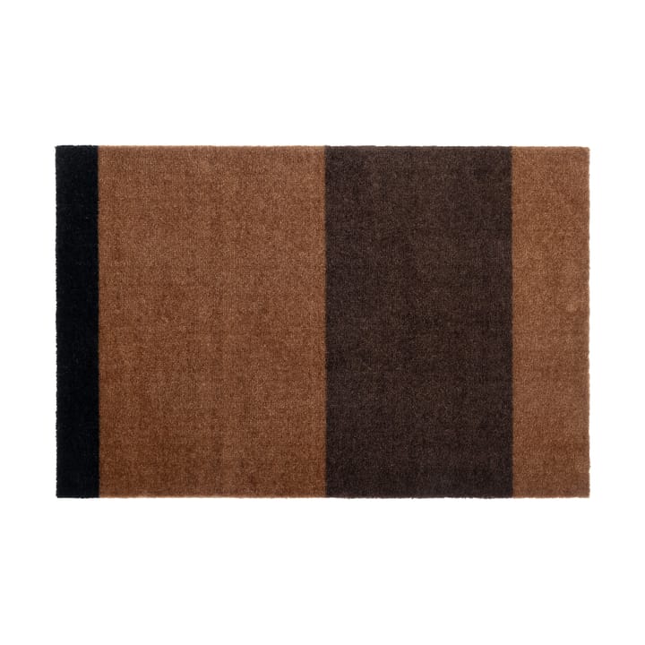 Stripes horizontal Fußabstreifer - Cognac-dark brown-black, 60x90 cm - Tica copenhagen