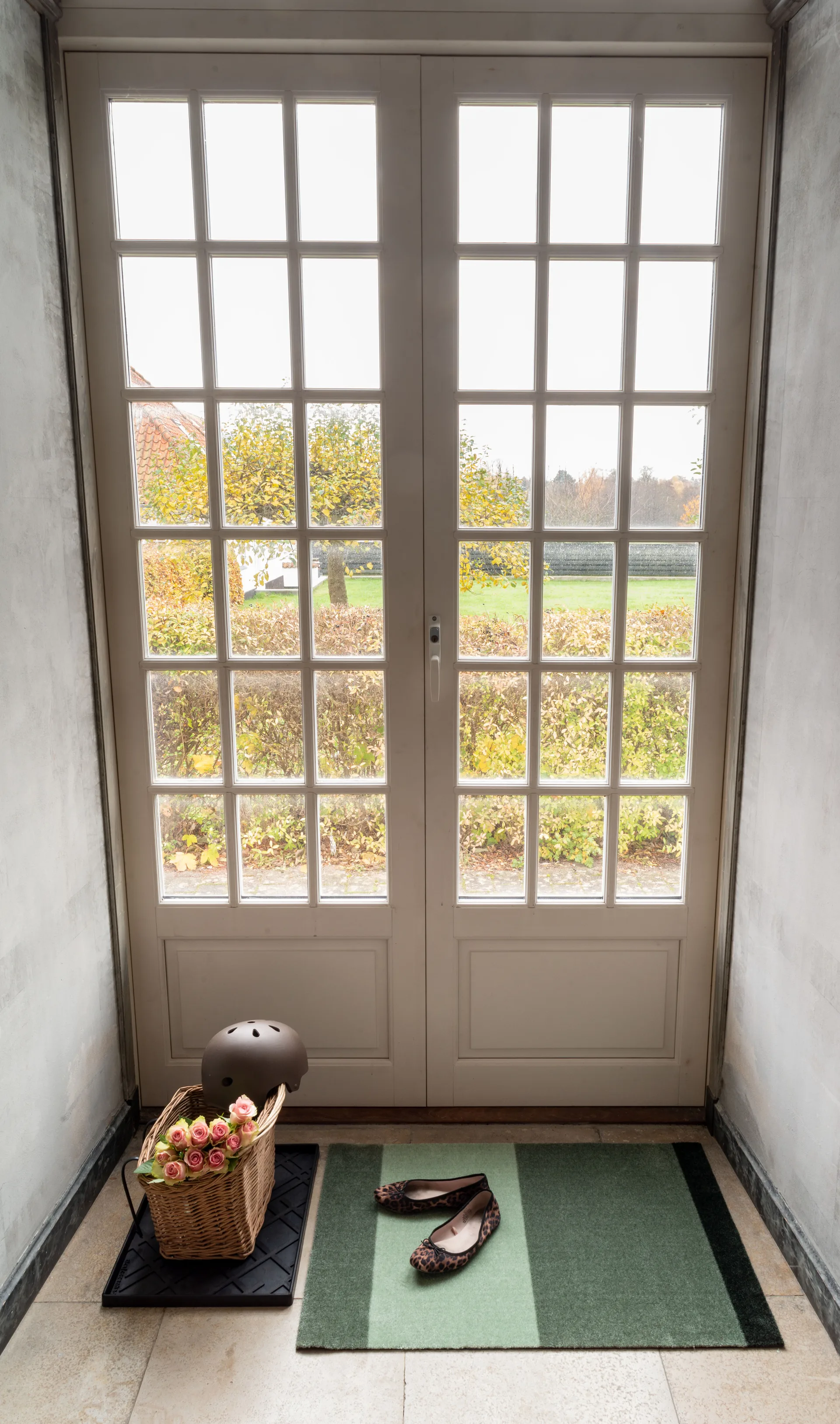 Stripes horizontal Fußabstreifer, Green, 60 x 90cm tica copenhagen