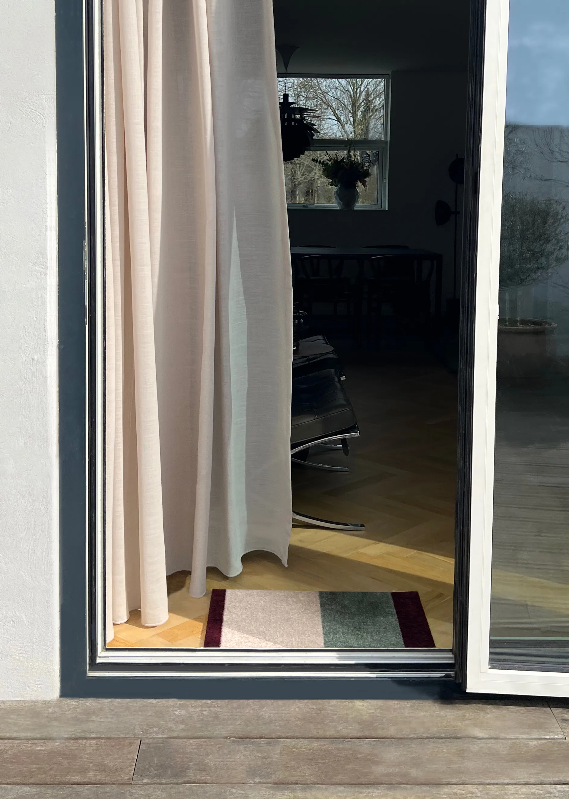 Stripes horizontal Fußabstreifer, Green-ivory-bordeaux, 40x60 cm tica copenhagen