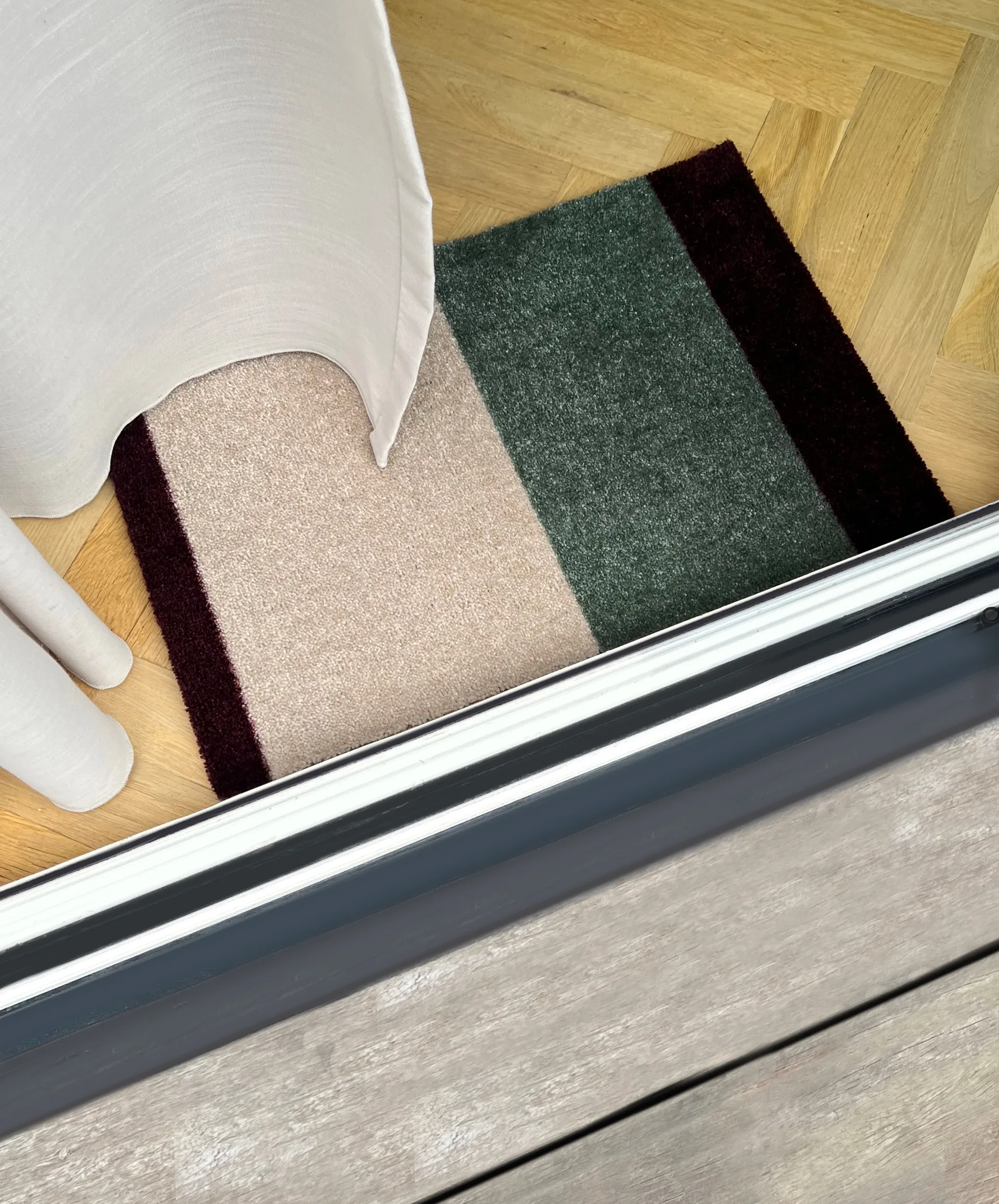 Stripes horizontal Fußabstreifer, Green-ivory-bordeaux, 40x60 cm tica copenhagen