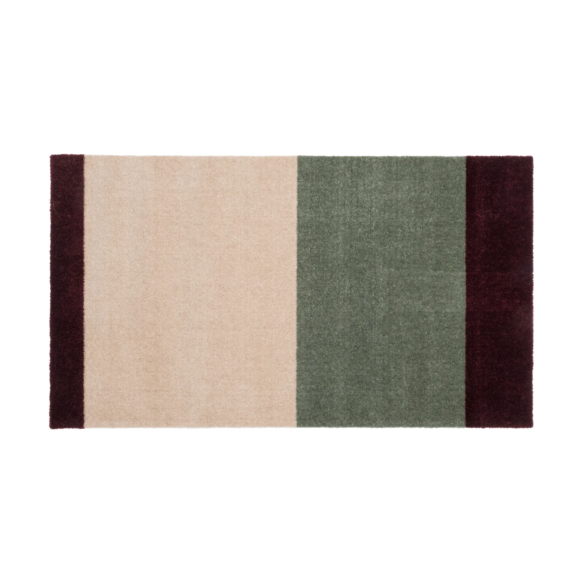 Stripes horizontal Fußabstreifer, Green-ivory-bordeaux, 60x90 cm tica copenhagen