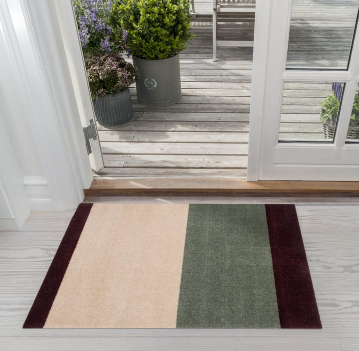 Stripes horizontal Fußabstreifer, Green-ivory-bordeaux, 60x90 cm tica copenhagen