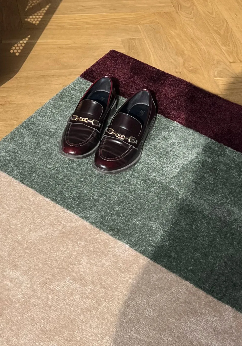 Stripes horizontal Fußabstreifer, Green-ivory-bordeaux, 60x90 cm tica copenhagen