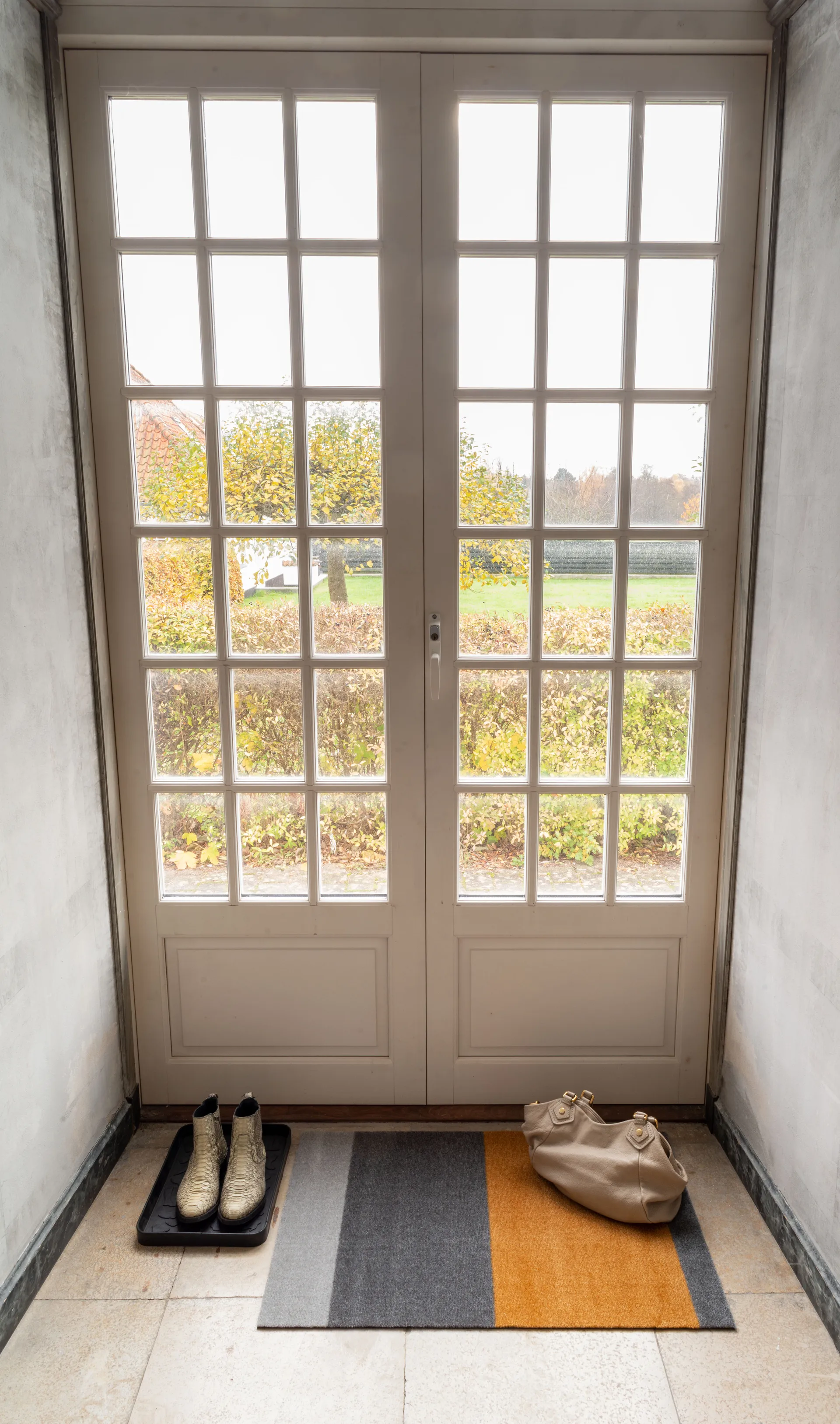 Stripes horizontal Fußabstreifer, Grey-grey-dijon, 60 x 90cm tica copenhagen