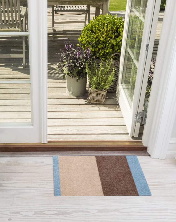 Stripes horizontal Fußabstreifer, Ivory-sand-blue, 40x60 cm tica copenhagen