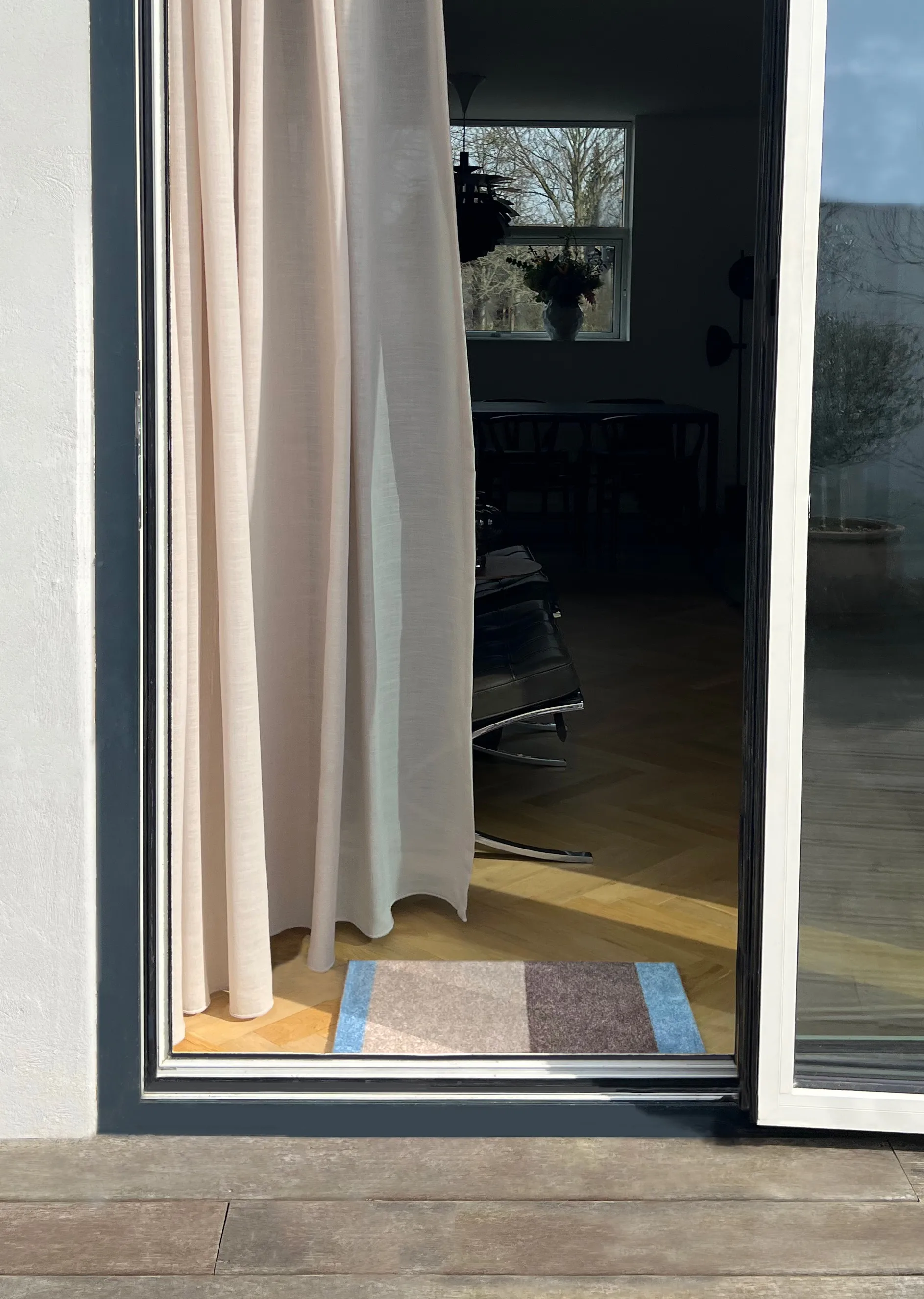 Stripes horizontal Fußabstreifer, Ivory-sand-blue, 40x60 cm tica copenhagen