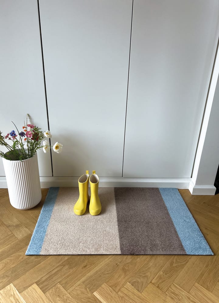 Stripes horizontal Fußabstreifer, Ivory-sand-blue, 60x90 cm tica copenhagen