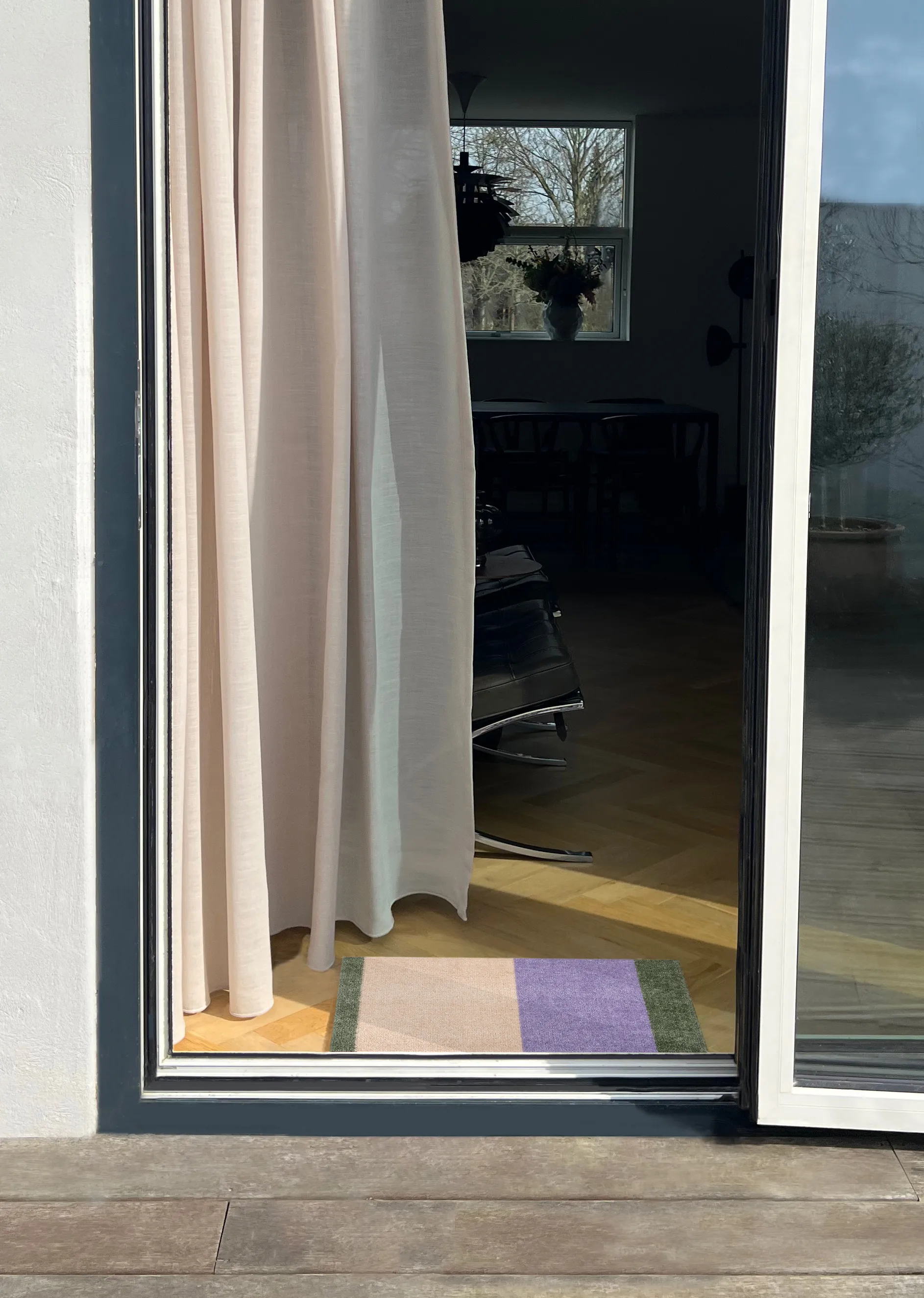 Stripes horizontal Fußabstreifer, Lilac-ivory-green, 40x60 cm tica copenhagen