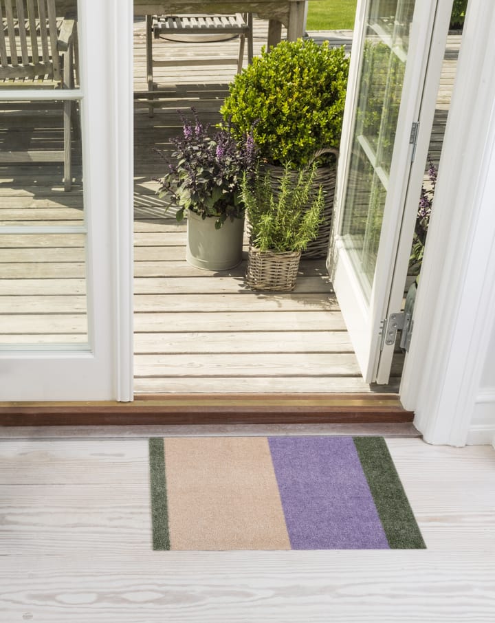 Stripes horizontal Fußabstreifer, Lilac-ivory-green, 40x60 cm tica copenhagen