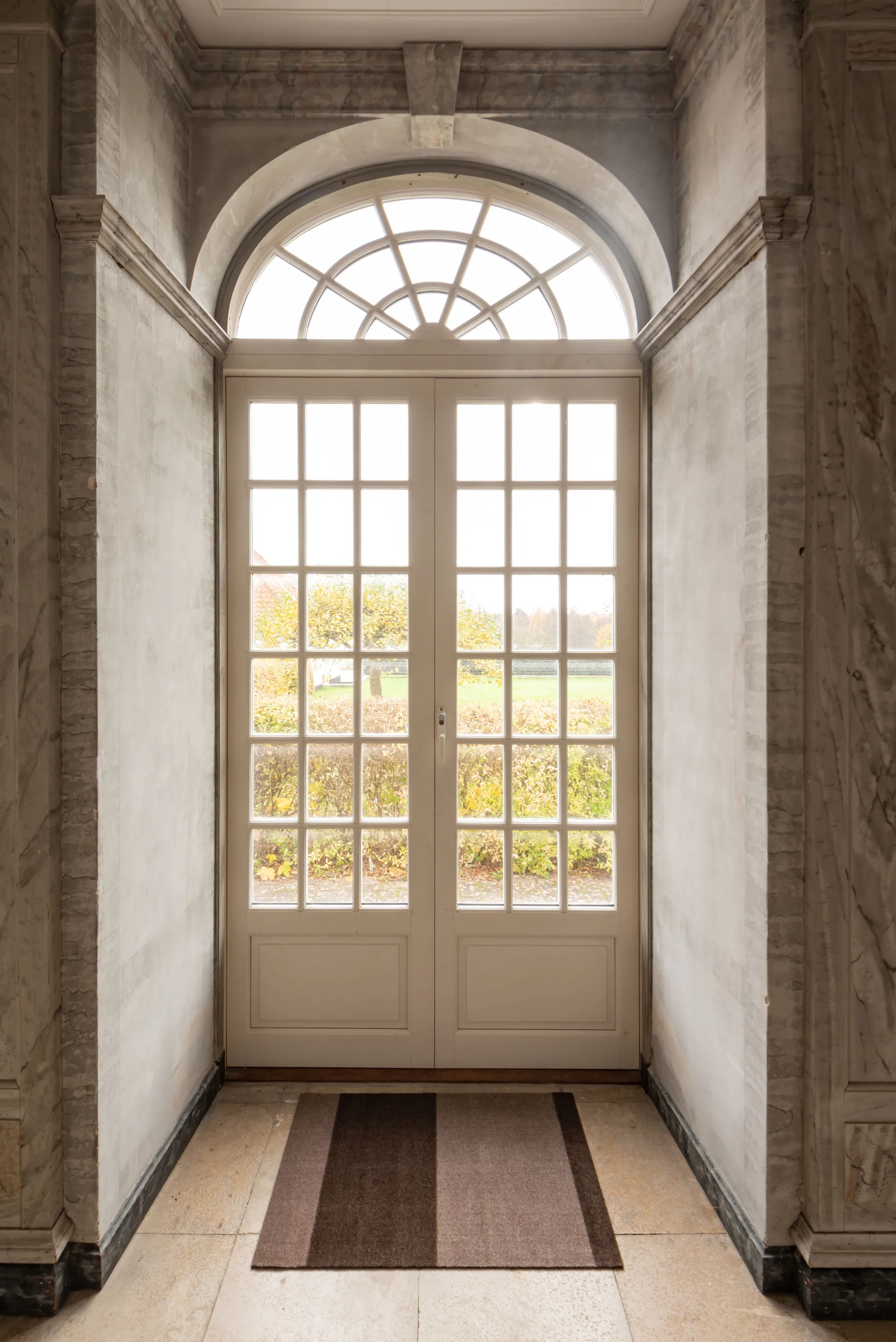 Stripes horizontal Fußabstreifer, Sand-brown, 60 x 90cm tica copenhagen