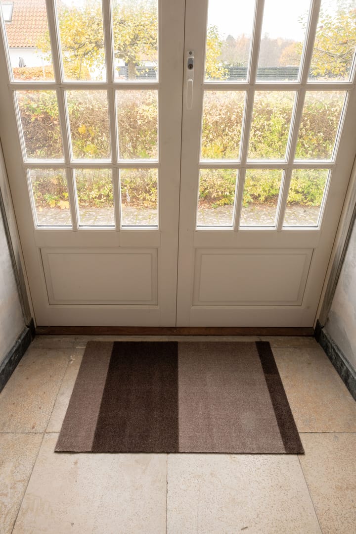 Stripes horizontal Fußabstreifer, Sand-brown, 60 x 90cm tica copenhagen