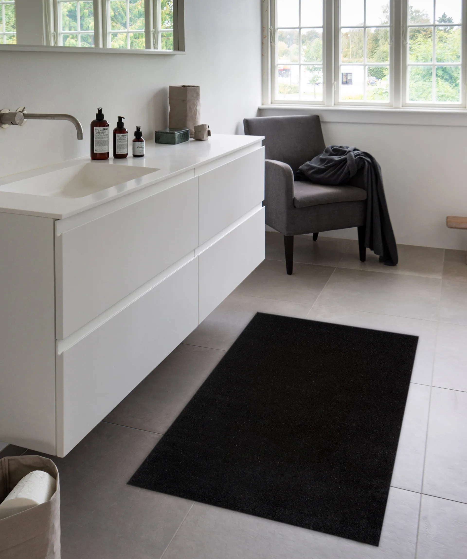 Unicolor Flurteppich, Black, 90 x 130cm tica copenhagen