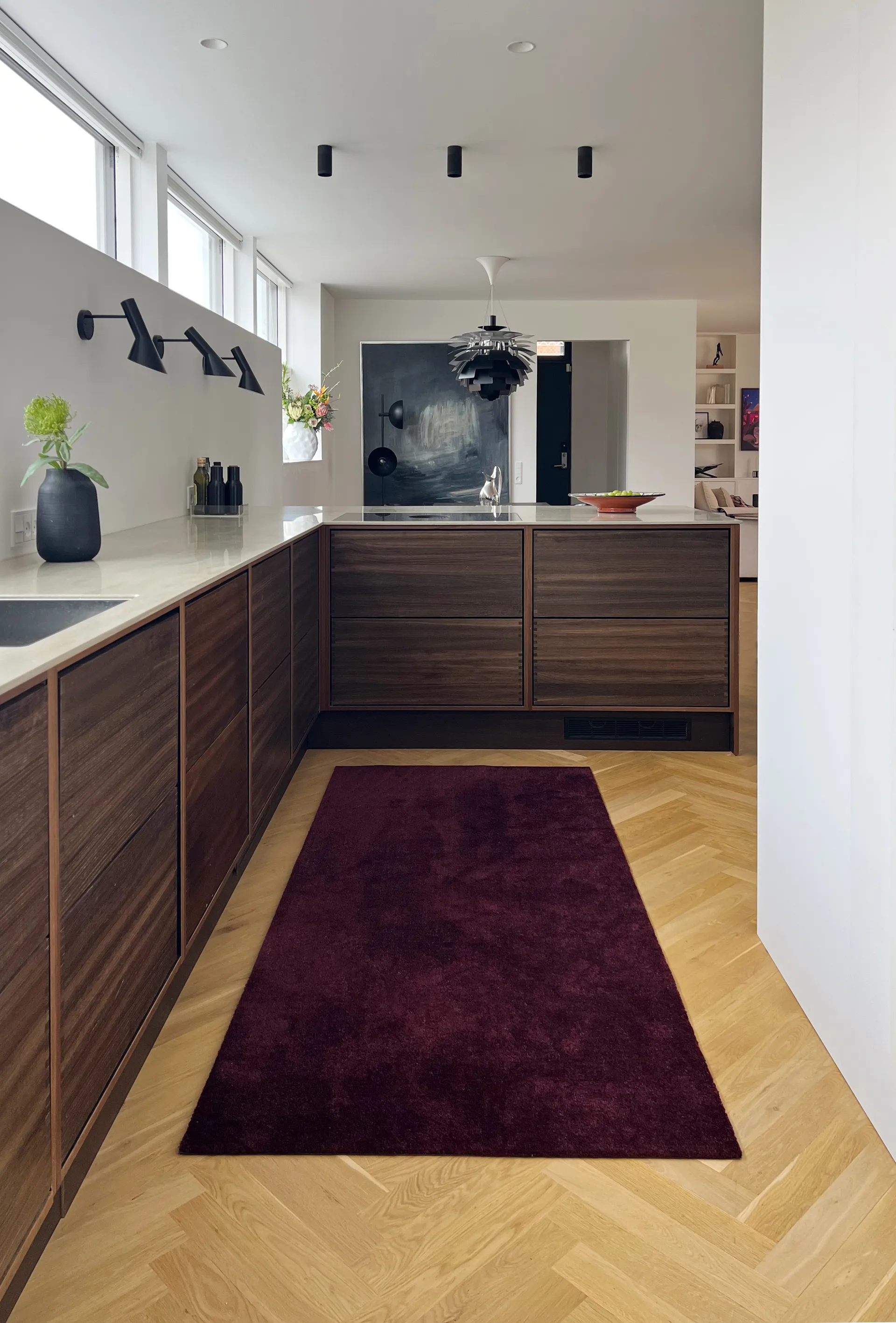 Unicolor Flurteppich, Bordeaux, 90x200 cm tica copenhagen