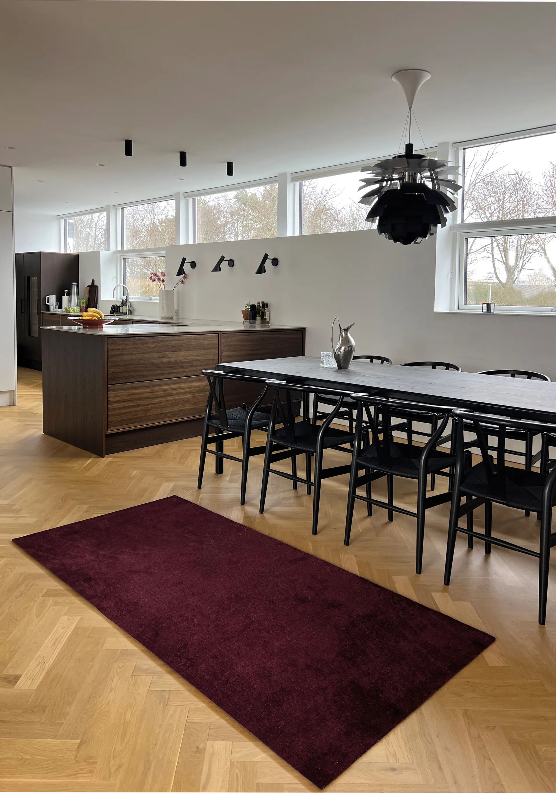 Unicolor Flurteppich, Bordeaux, 90x200 cm tica copenhagen