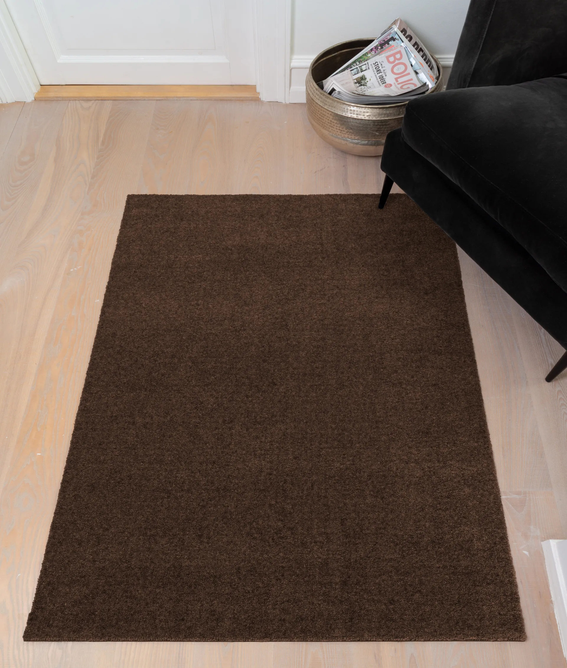 Unicolor Flurteppich, Brown, 90 x 130cm tica copenhagen