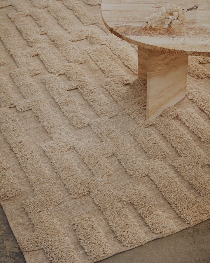 Bielke Wollteppich 160x230 cm, Beige-melange Tinted
