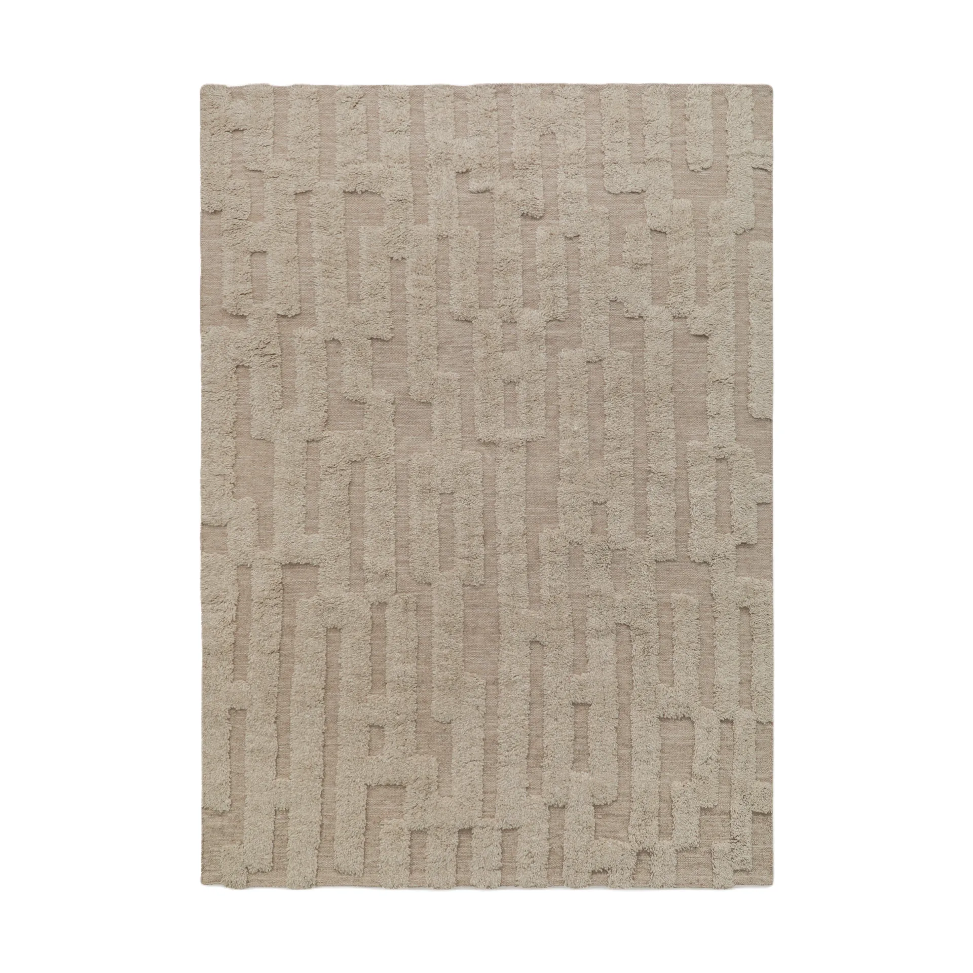 Bielke Wollteppich 190x290 cm, Beige-melange Tinted