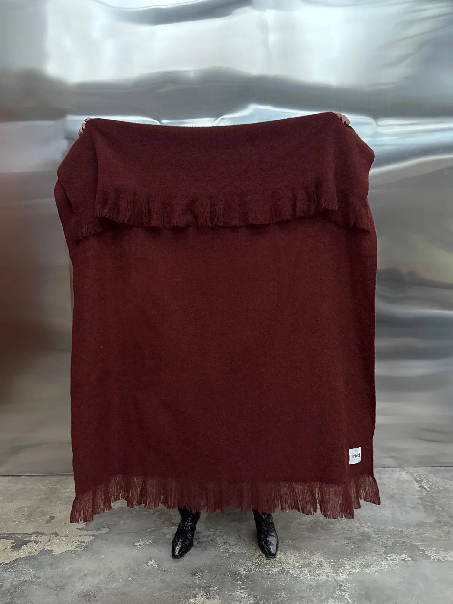 Fingal Wolldecke, Solid wine red, 130x170 cm Tinted