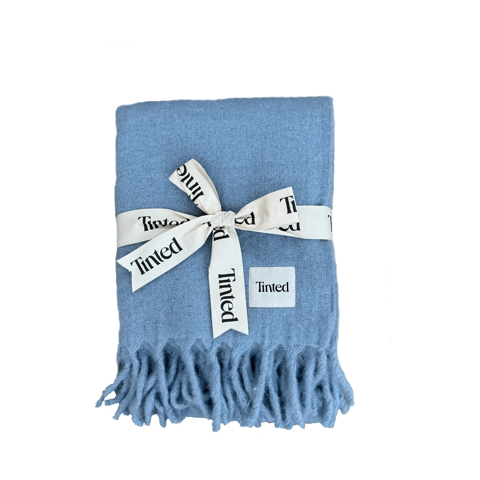 Fridh Mohairplaid, Blue, 130 × 170 cm Tinted
