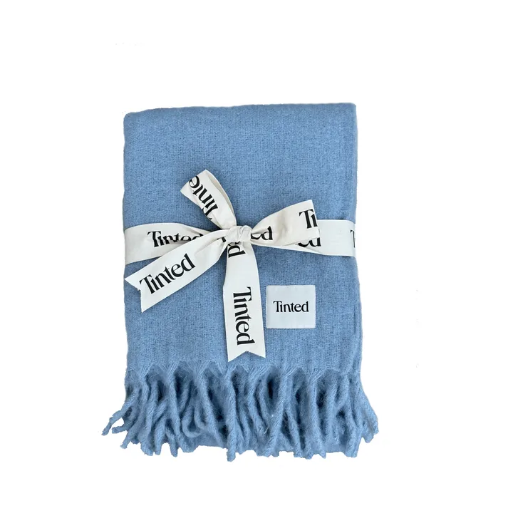 Fridh Mohairplaid - Blue, 130 × 170 cm - Tinted