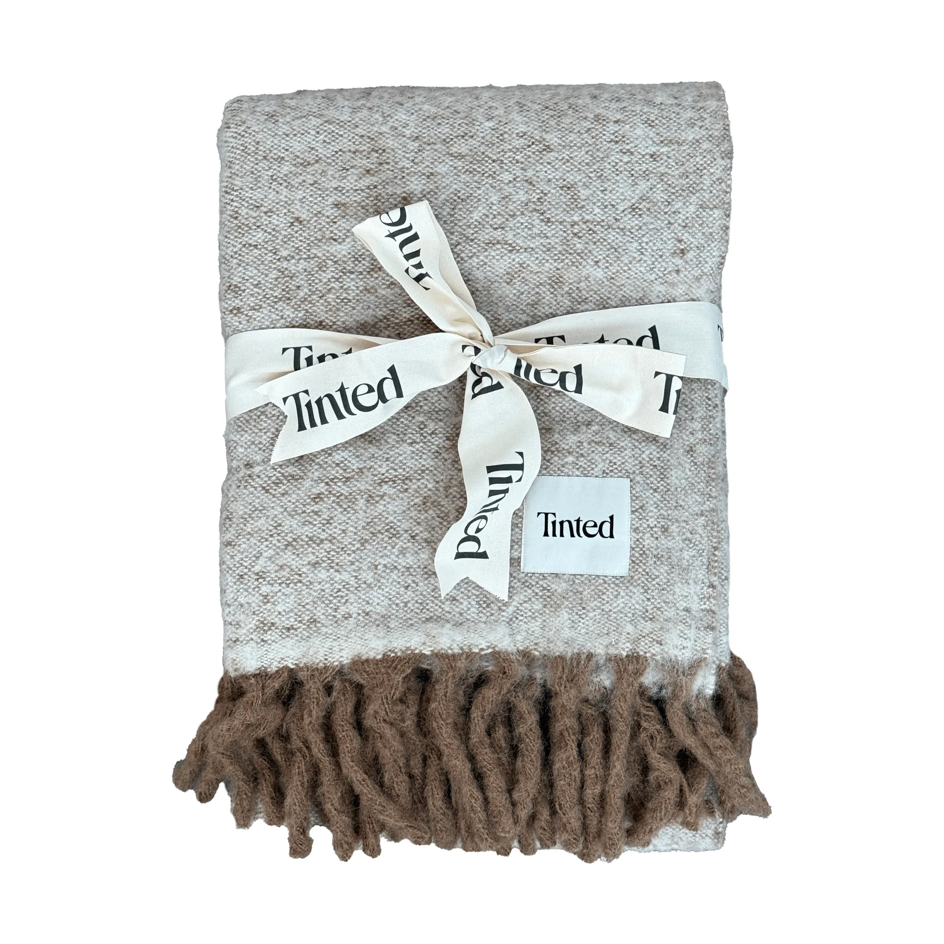 Fridh Mohairplaid, Brown-off white, 130×170 cm Tinted