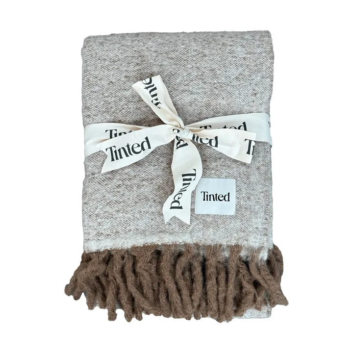 Fridh Mohairplaid - Brown-off white, 130×170 cm - Tinted