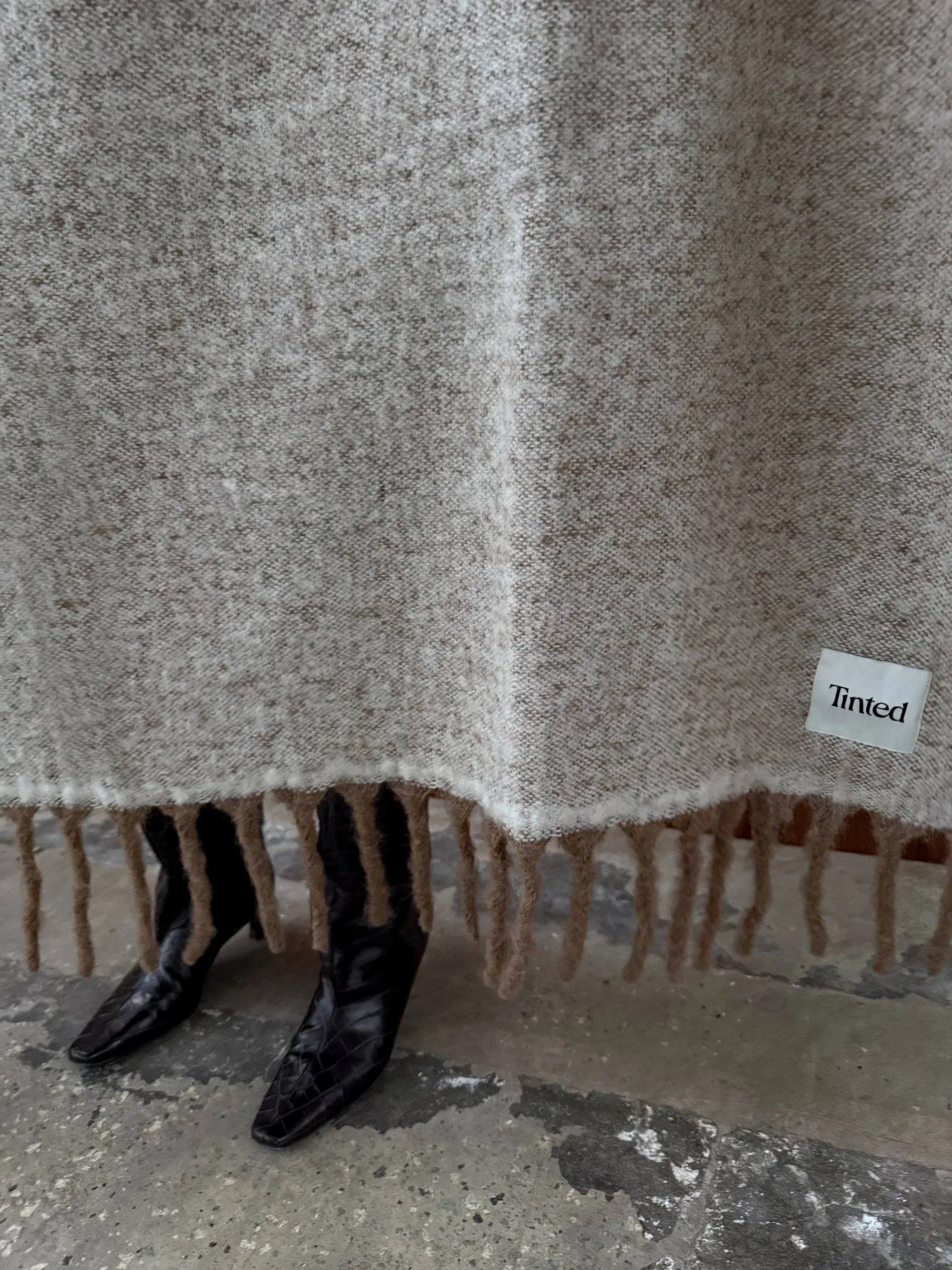 Fridh Mohairplaid, Brown-off white, 130×170 cm Tinted