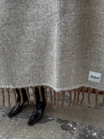 Fridh Mohairplaid - Brown-off white, 130×170 cm - Tinted
