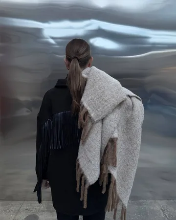 Fridh Mohairplaid - Brown-off white, 130×170 cm - Tinted