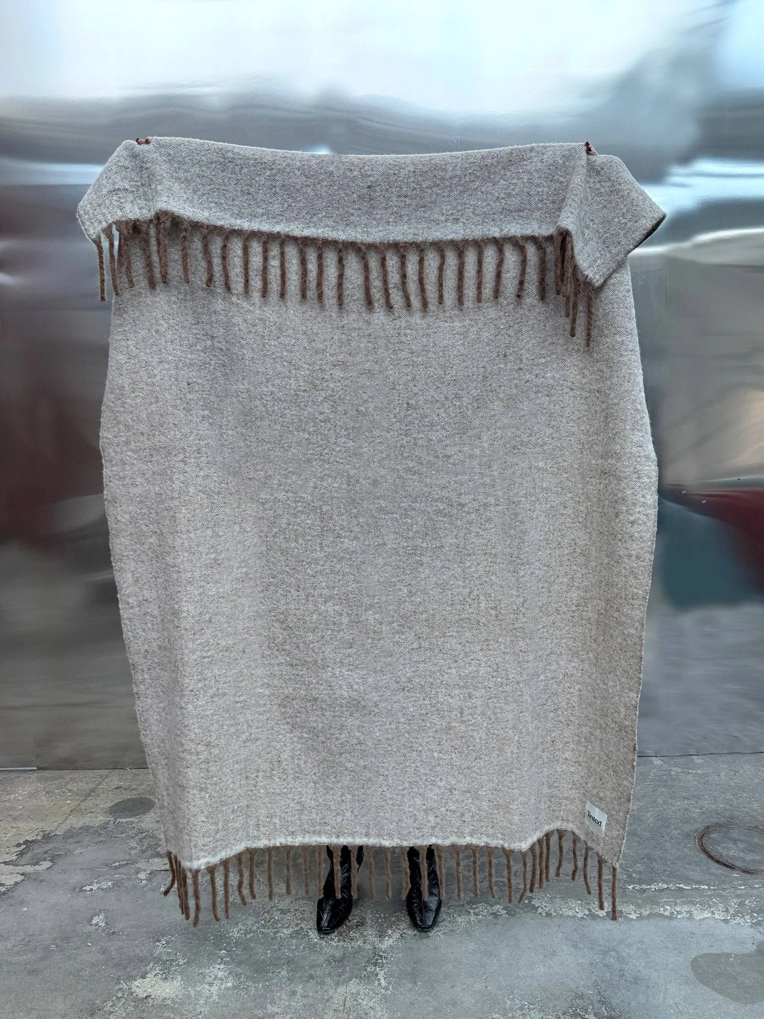 Fridh Mohairplaid, Brown-off white, 130×170 cm Tinted