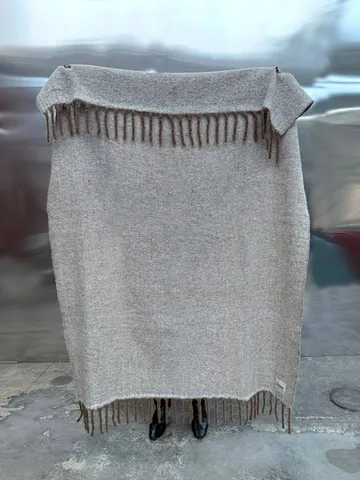 Fridh Mohairplaid - Brown-off white, 130×170 cm - Tinted