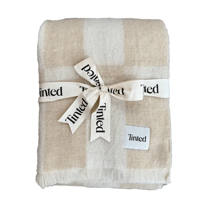 Hallin Mohair-Plaid - Beige-Off-White, 130 × 170 cm - Tinted