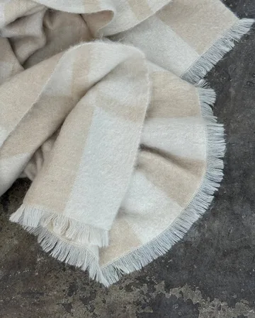 Hallin Mohair-Plaid - Beige-Off-White, 130 × 170 cm - Tinted