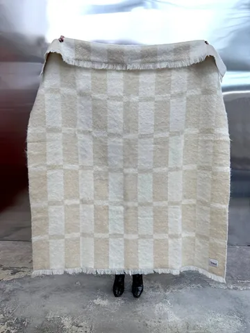 Hallin Mohair-Plaid - Beige-Off-White, 130 × 170 cm - Tinted