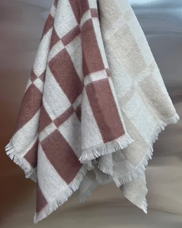 Hallin Mohair-Plaid - Off white-Rost, 130×170 cm - Tinted