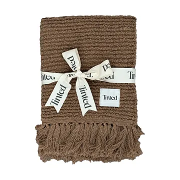 Janzen Bouclé-Plaid - Solid natural brown, 130x170 cm - Tinted