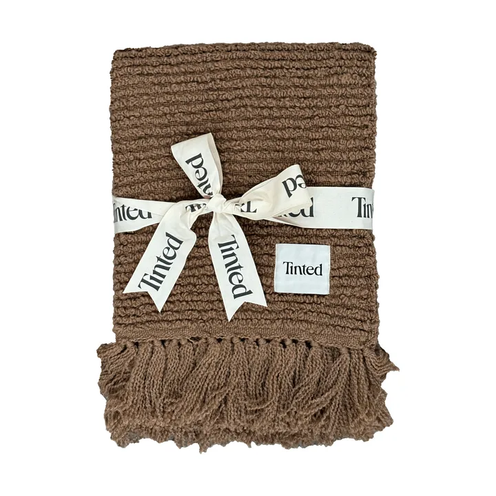 Janzen Bouclé-Plaid - Solid natural brown, 130x170 cm - Tinted