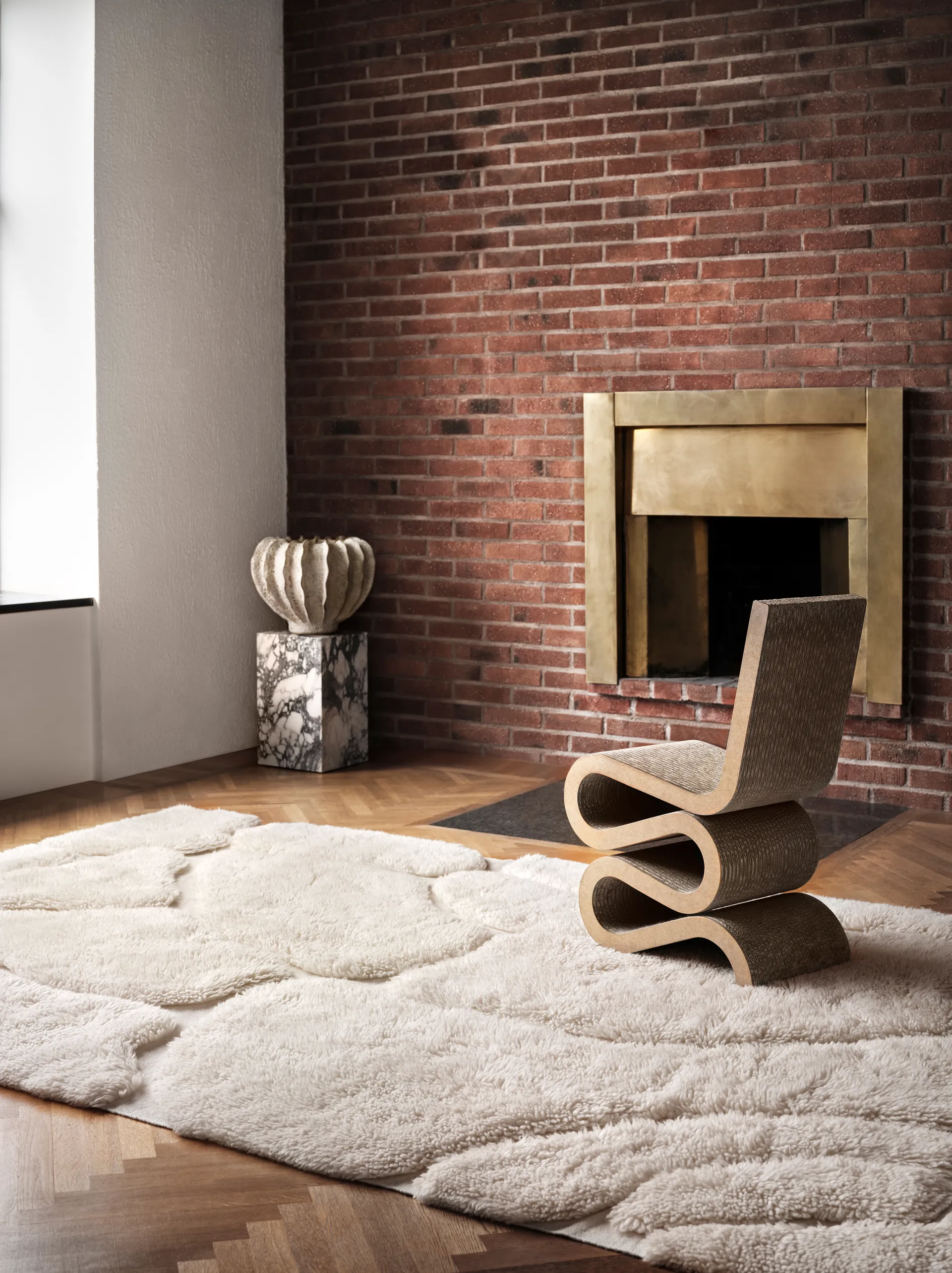 Kullin Wollteppich 170x240 cm, Offwhite Tinted