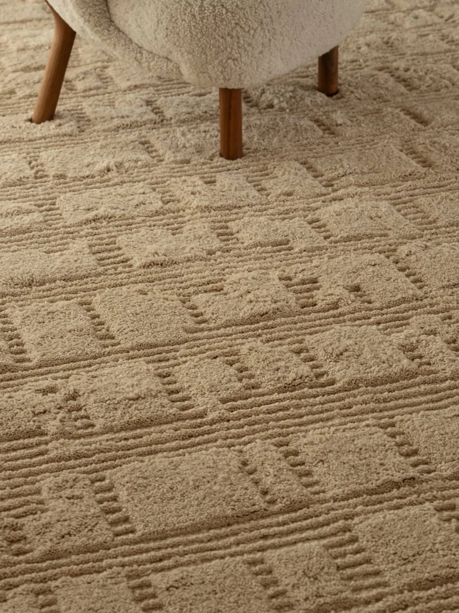 Lydahl Wollteppich, Beige, 250×350 cm Tinted