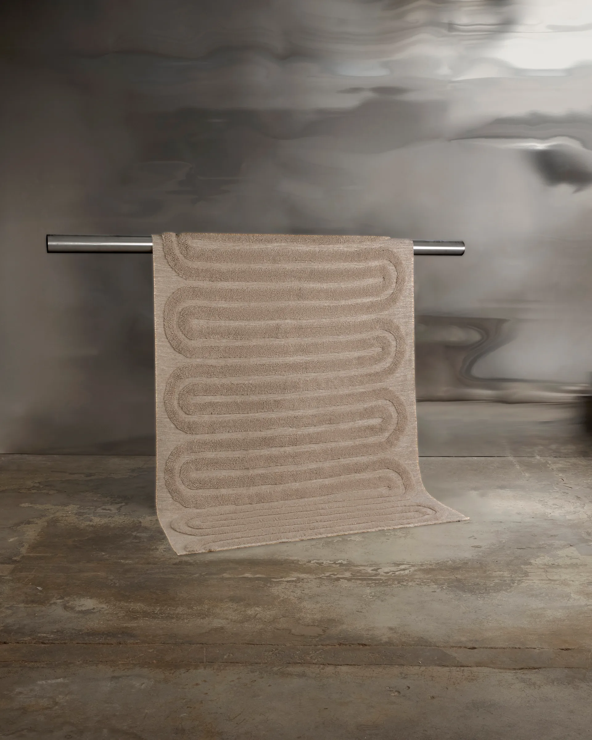 Riklund Wollteppich 160x230 cm, Beige-melange Tinted