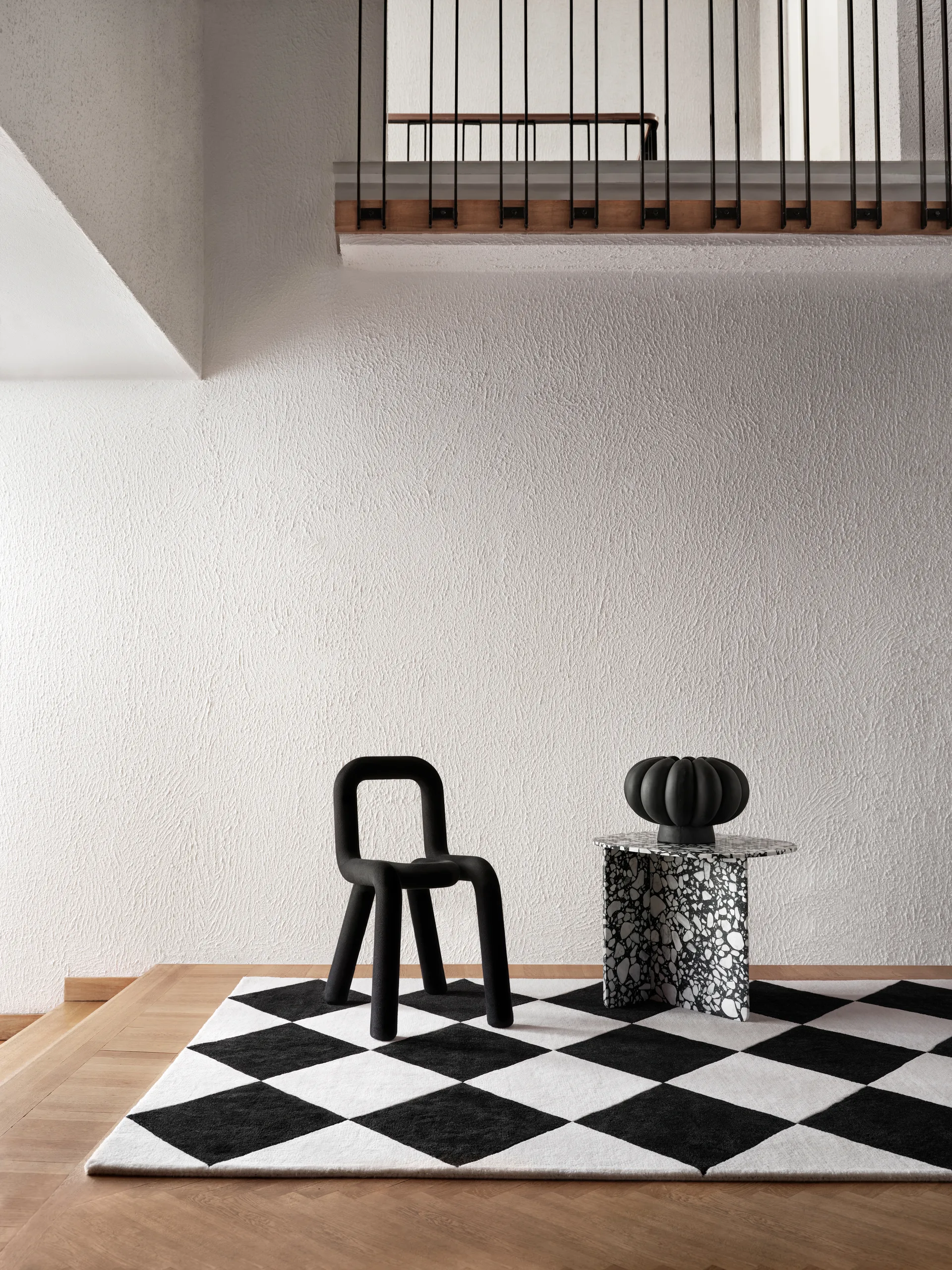 Tenman Wollteppich 200x300 cm, Black-white Tinted