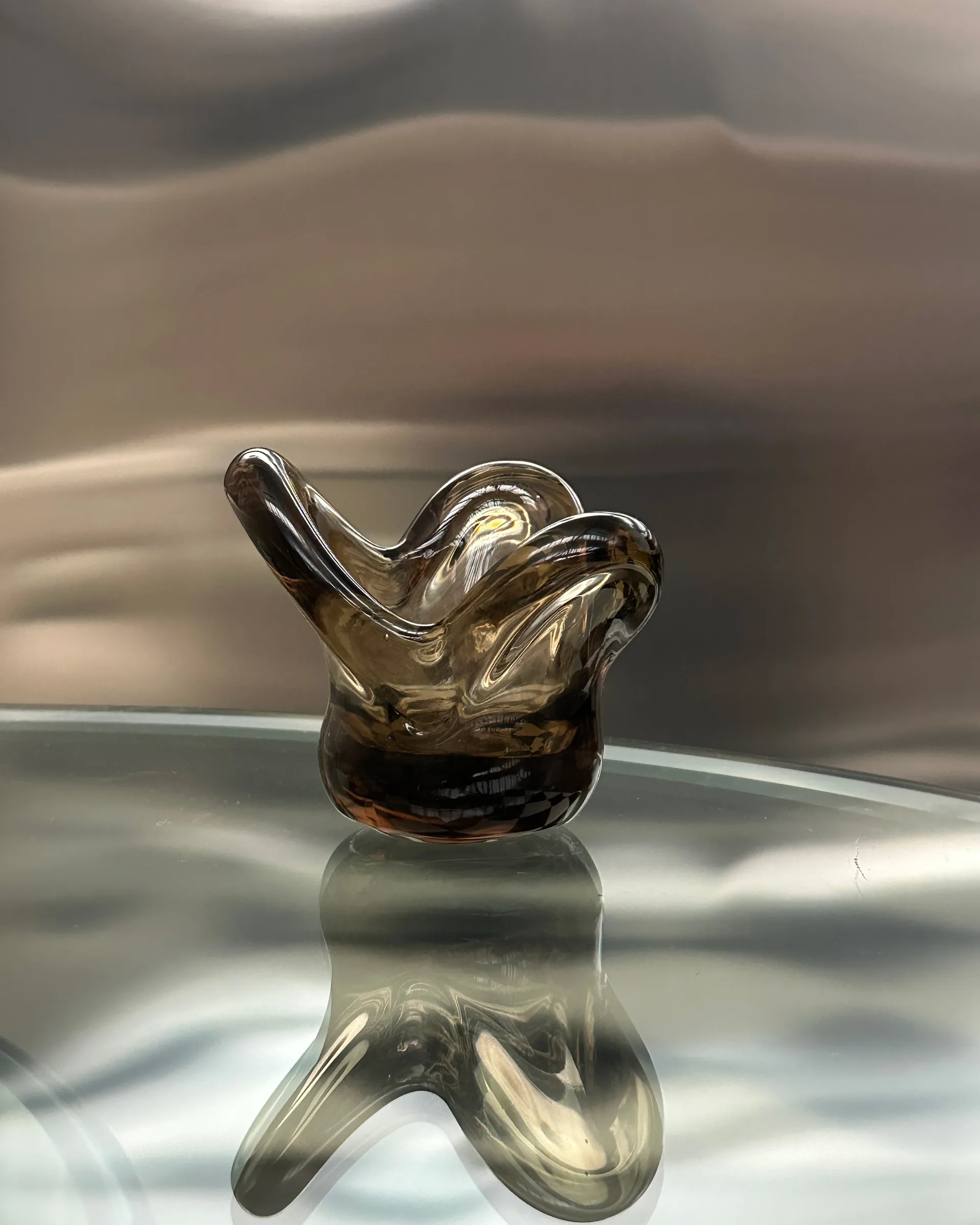 Visser Teelichthalter, Brown Tinted