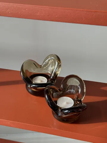 Visser Teelichthalter - Brown - Tinted