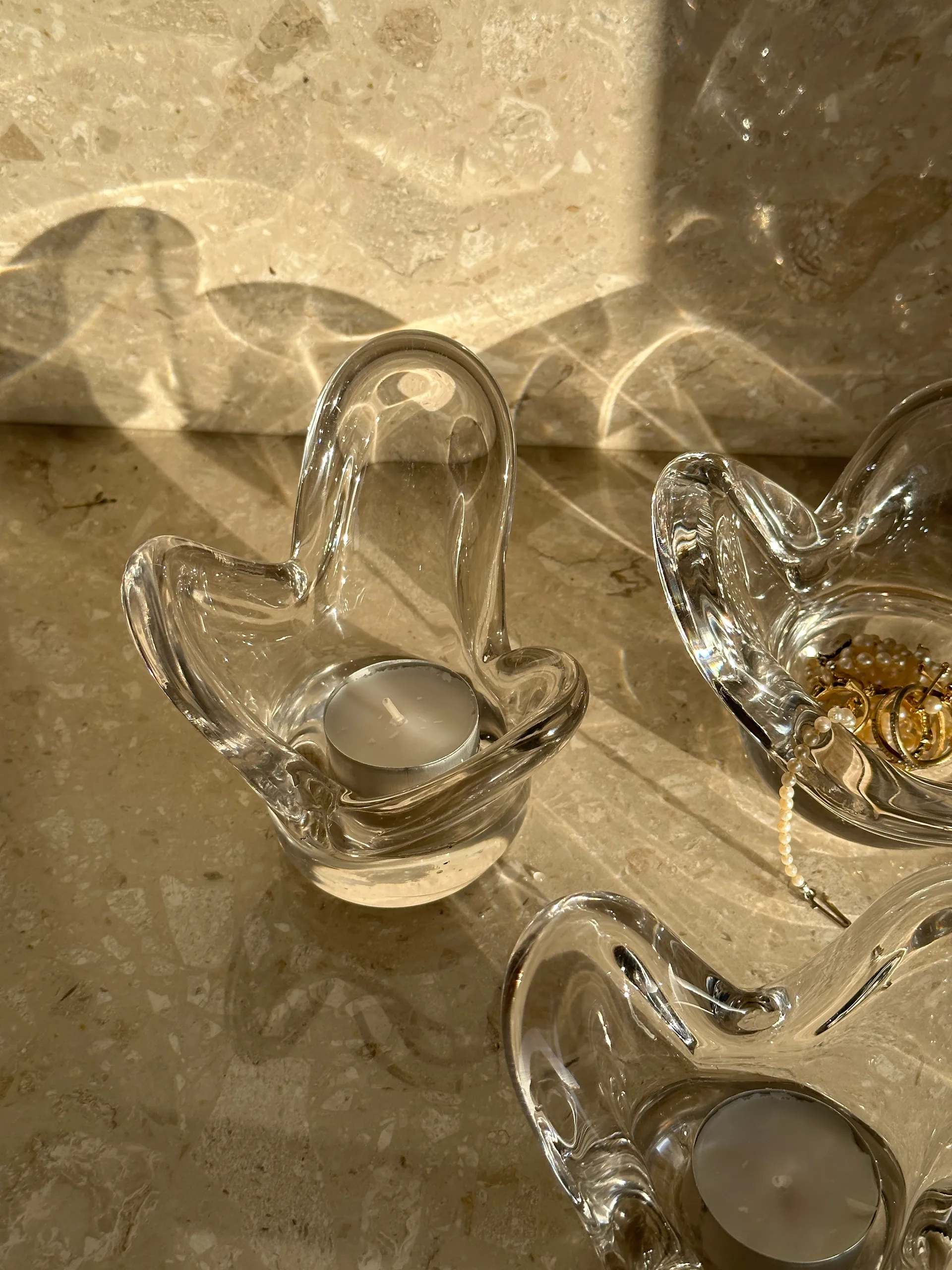 Visser Teelichthalter, Clear Tinted