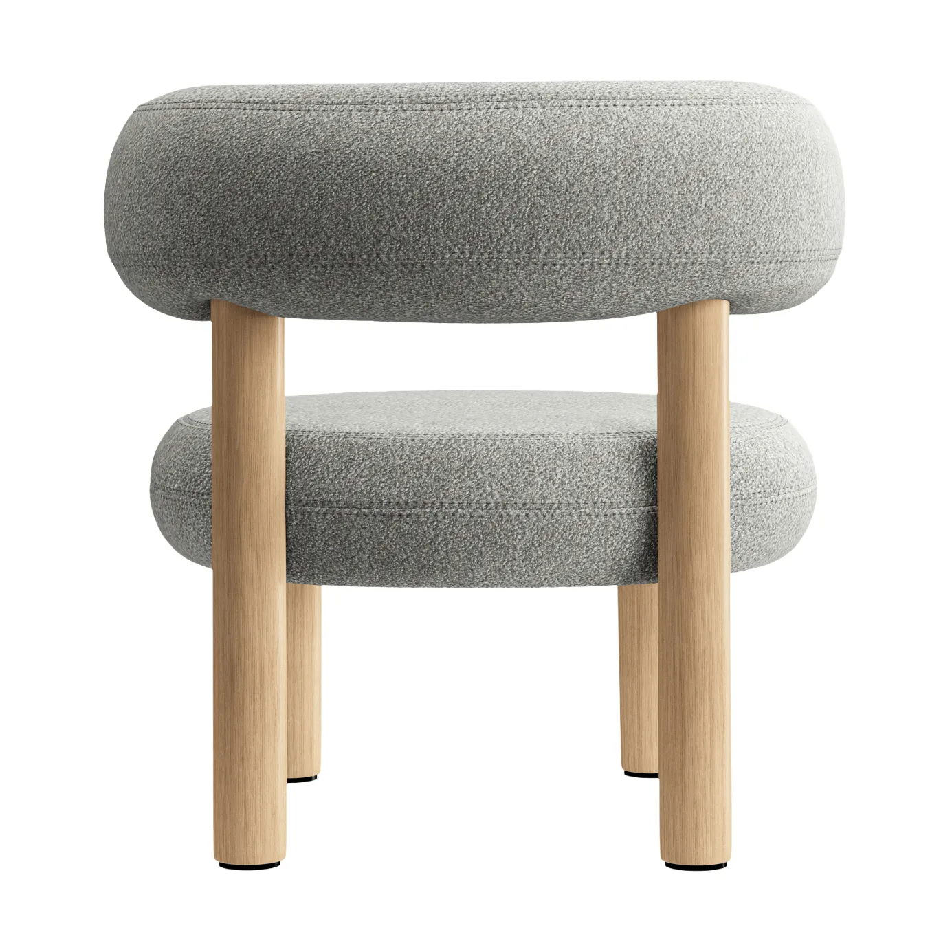 Fat loungestuhl, Brushed naturbelassenes Holz & naturbelassene Alpine-Bouclé Tom Dixon