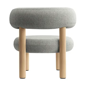 Fat loungestuhl - Brushed naturbelassenes Holz & naturbelassene Alpine-Bouclé - Tom Dixon