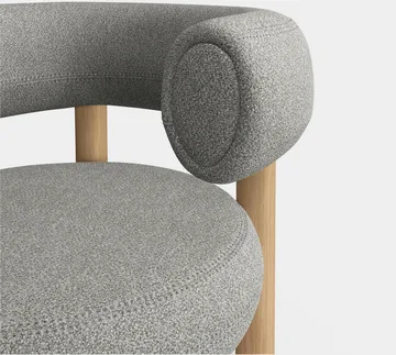 Fat loungestuhl - Brushed naturbelassenes Holz & naturbelassene Alpine-Bouclé - Tom Dixon