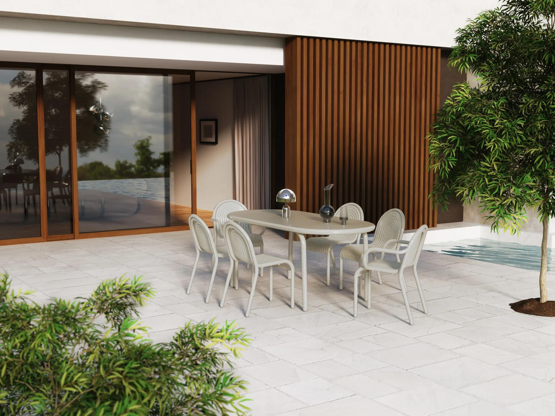 Groove Esstisch 86x185 cm, Putty Tom Dixon