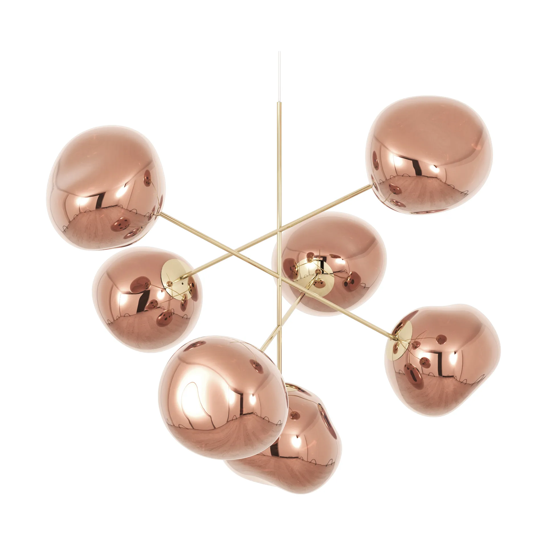 Melt Chandelier large Kronleuchter LED 196 cm, Copper Tom Dixon