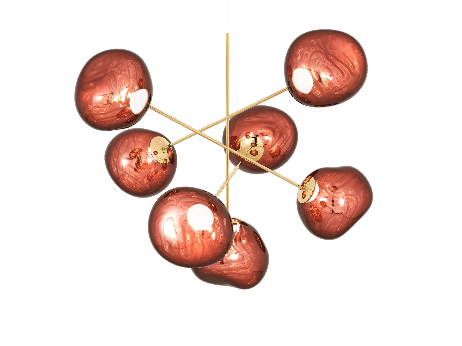 Melt Chandelier large Kronleuchter LED 196 cm, Copper Tom Dixon
